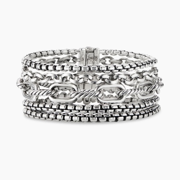 David yurman Multi Row Chain Bracelet Sterling Silver, 29mm - Picture 1 of 9